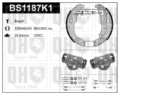 QUINTON HAZELL Piduriklotside komplekt BS1187K1